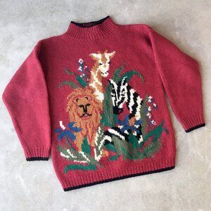 Vintage 80s Wool Novelty Animal Sweater